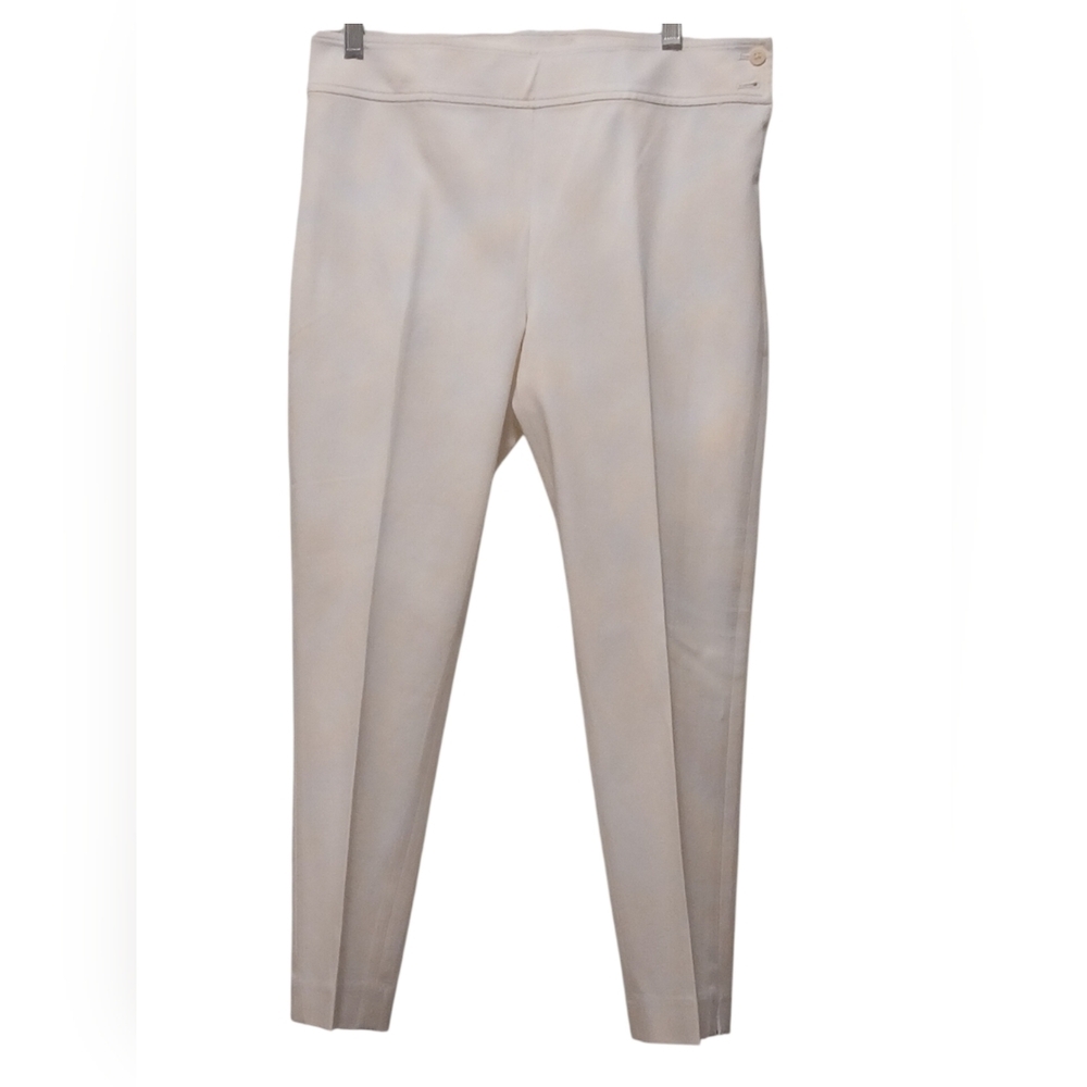 Lauren Ralph Lauren - Ivory Colored Ankle Pants W/2 Buttons & 7" Zipper, Size 6 - Picture 4 of 7
